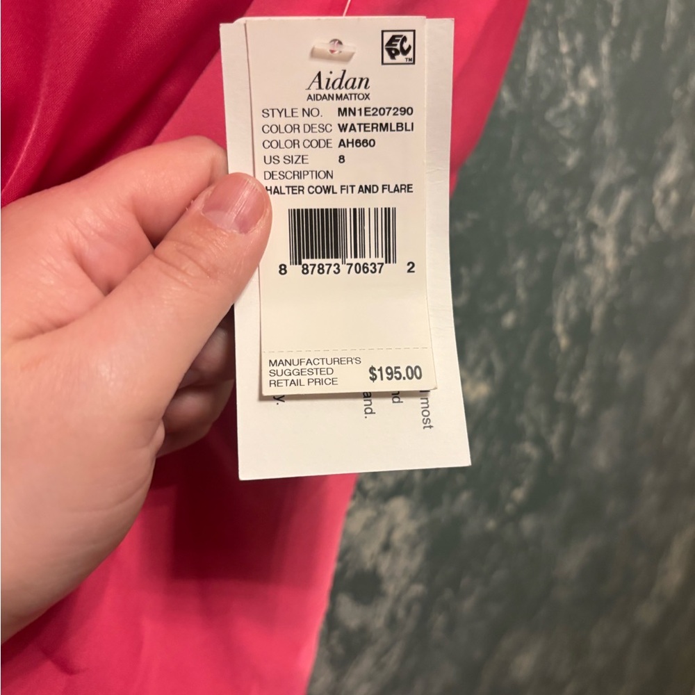 Aidan Mattox Hot Pink Strapless Cowl Slip Dress - Picture 3 of 3